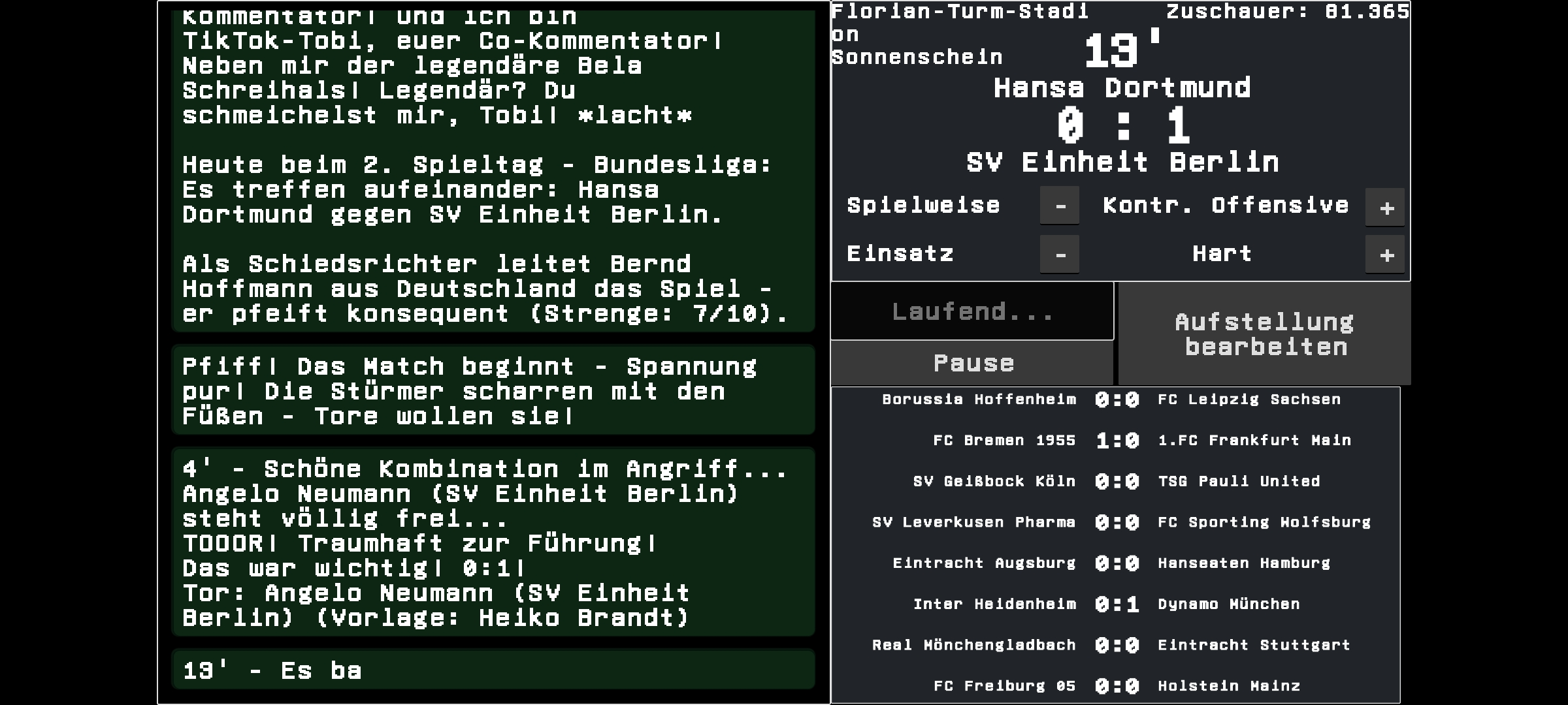 Live Bundesliga Match - Real-time commentary and events